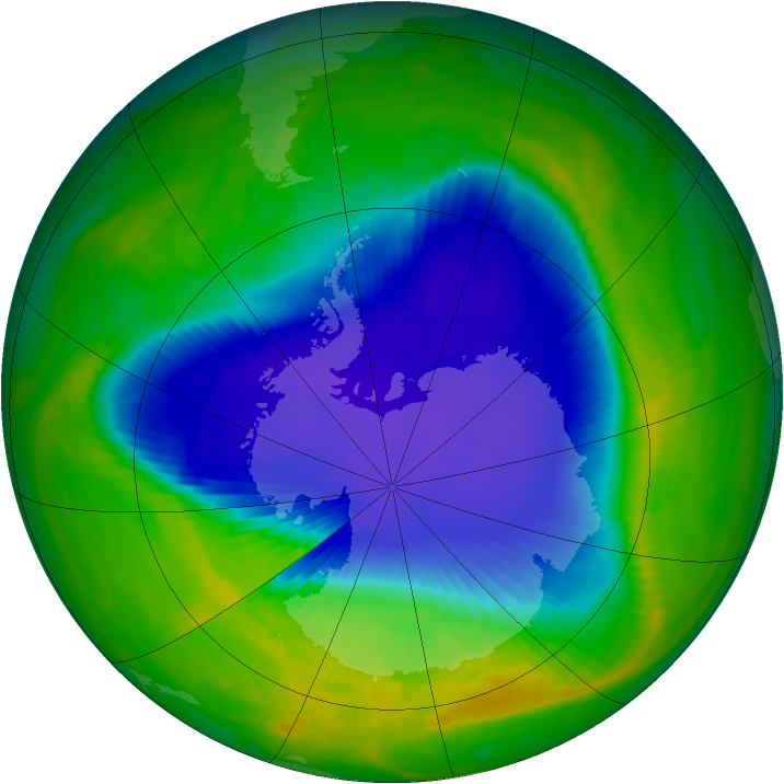 Antarctic ozone map for 08 November 1998